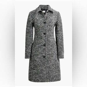 JCrew Black and White Tweed Coat